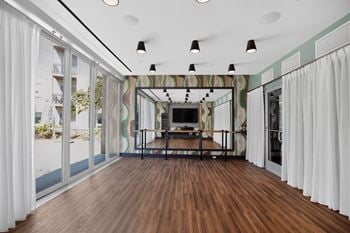 Indoor and outdoor yoga studio